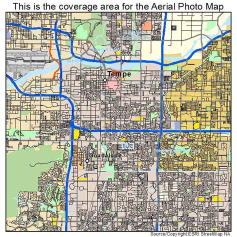 aerial photography map  tempe az arizona