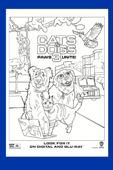 cats  dogs coloring page paws unite mama likes