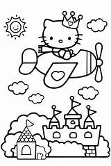 Coloring Pages Kitty Hello Airplane Lego Movie Castle Colouring Plane Kids Printable Cute Bad sketch template