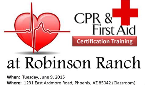 cpr and first aid certification training robinson ranch