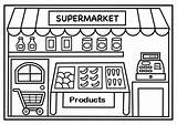 Supermarket Educators Landing Lectura Escritura Colorear Grocery Colouring 2095 Doghousemusic sketch template