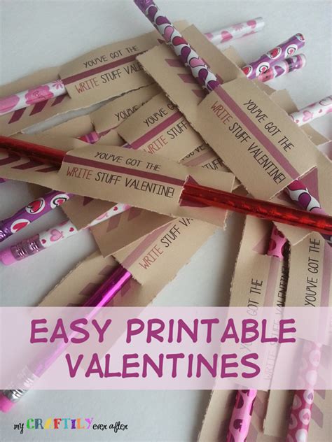 easy  printable pencil valentines  craftily