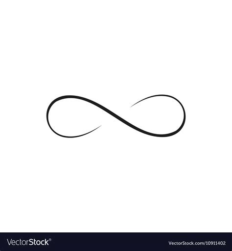 infinity simple black icon  white background vector image