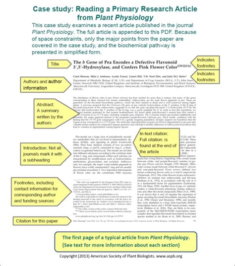 read  scientific paper  case study reading  plant