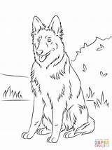 Coloring German Shepherd Pages Puppy Comments Sitting sketch template
