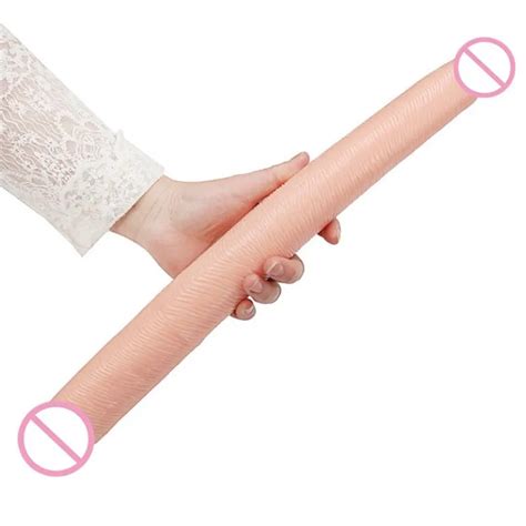 19 Inch Double Head Realistic Dildo Long Vaginal Anal Plug Flexible For