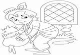 Coloring Thief Pages Krishna Baby Getcolorings sketch template