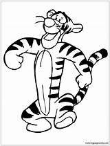Tigger Coloring Pages Color Tiger Funny Print Sketch Colouring Line Printable Disney Book Drawing Clipart Cartoon Online Kids Cartoonbucket Sheets sketch template