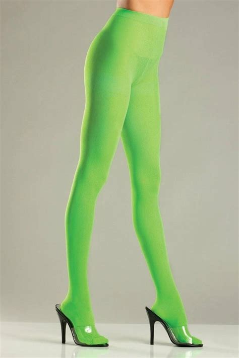 Sexy Lime Green Opaque Pantyhose