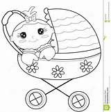 Colouring Pages Stroller Baby Picolour sketch template