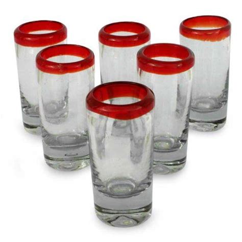 Tequila Glasses Ruby Shot Set Of 6 Nothing Made In China