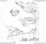 Nest Outline Bird Coloring Flying Clipart Towards Illustration Royalty Bannykh Alex Rf sketch template