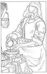 Vermeer Milkmaid sketch template