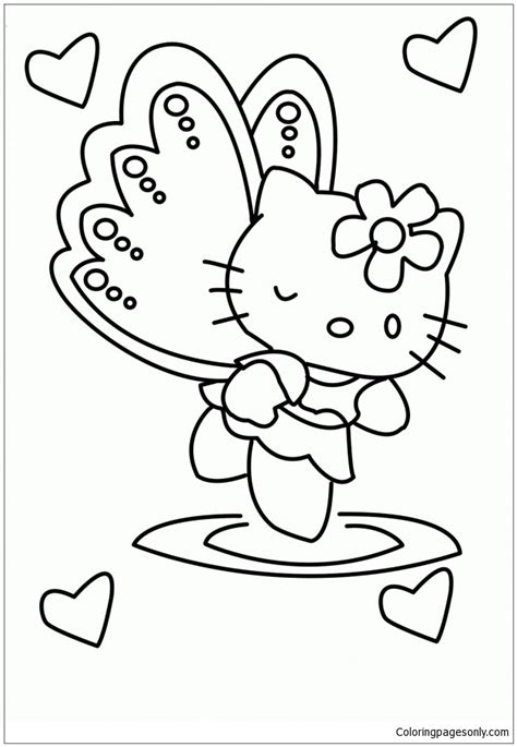 kitty angel  coloring page  printable coloring pages