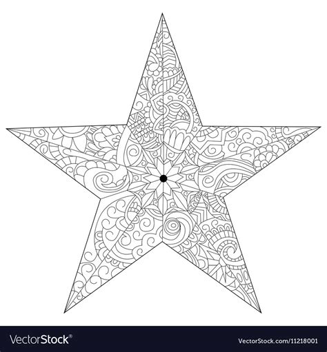 star coloring  adults royalty  vector image