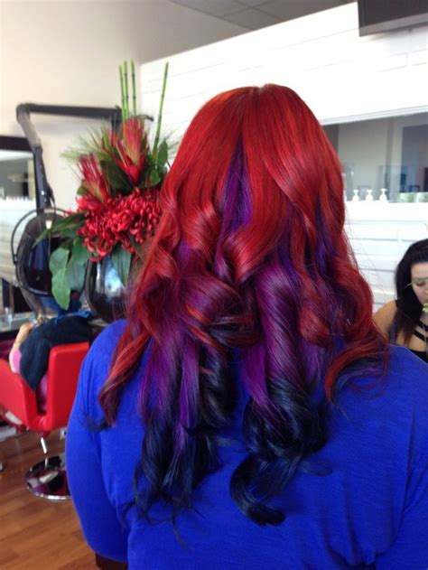 My Red Purple And Blue Hair Hair Color Pinterest Red