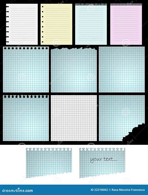 paper sheets stock vector illustration  school stationery