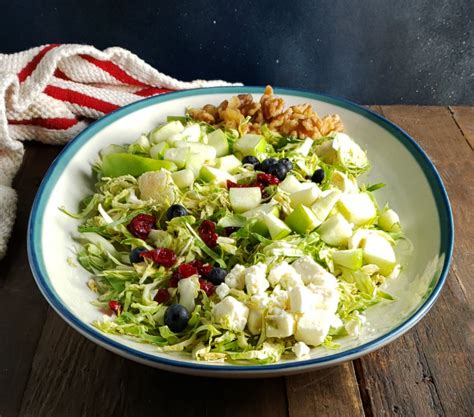 shaved brussels sprouts salad with apple and feta frugal