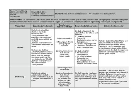 unterrichtsplanung verlaufsskizze rudi ruessel unterrichtsmaterial  den faechern dazdaf