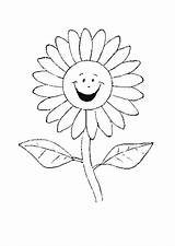 Marguerite Sunflower Sourire Jolie Partager Topkleurplaat Hugolescargot Bloemen sketch template