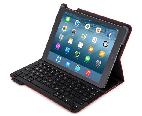 logitech type protective case  integrated keyboard  ipad air red