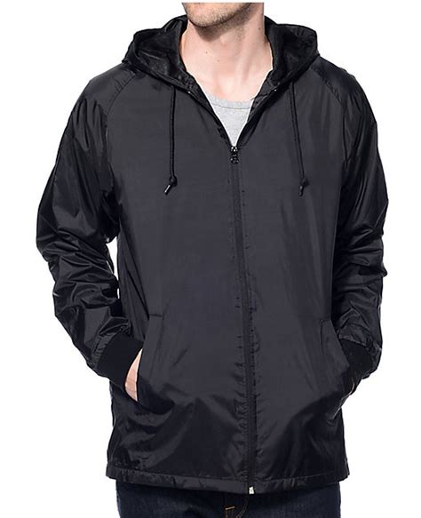 black windbreaker  men jacket