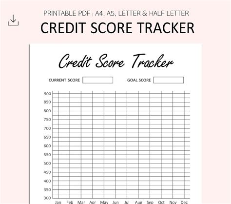 credit score tracker imprimible reparacion de credito etsy