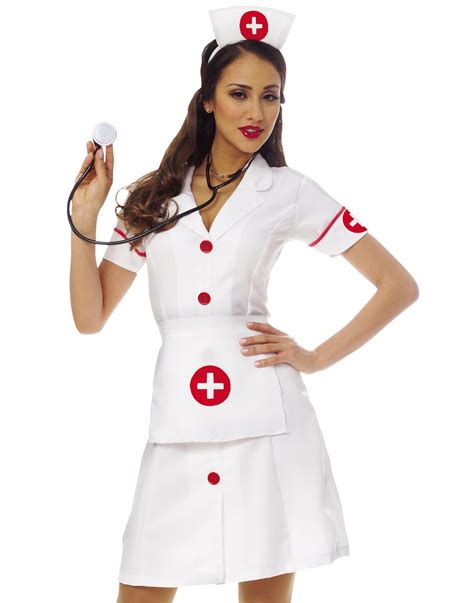 Sexy Womens Fetish Fantasy White Nurse Dress Halloween Costume Outfit