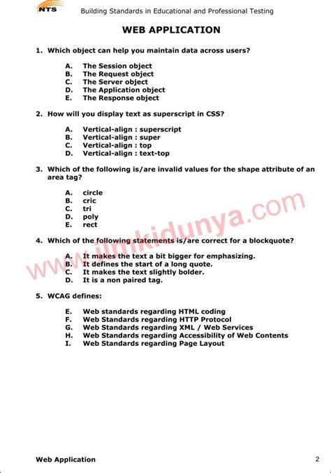nts sample  papers miscellaneous web application
