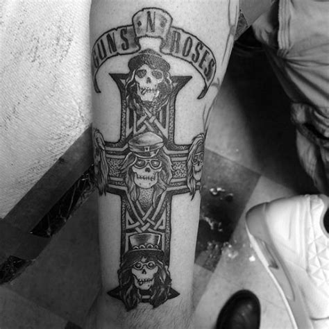 40 guns and roses tattoo designs for men hard rock band ink ideas