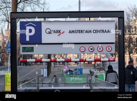 billboard qpark amsterdam centraal  amsterdam  netherlands    stock photo alamy