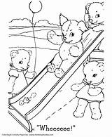 Bears Kolorowanka Zabaw Placu Kolorowanki Plac Misie Druku Activity Honkingdonkey Misiami Zabawa sketch template