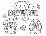 November Coloring Colorear Noviembre Para Mes Del Dibujo Preescolar Año sketch template
