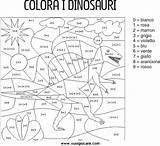 Colora Calcola Dinosauro Enigmistica sketch template