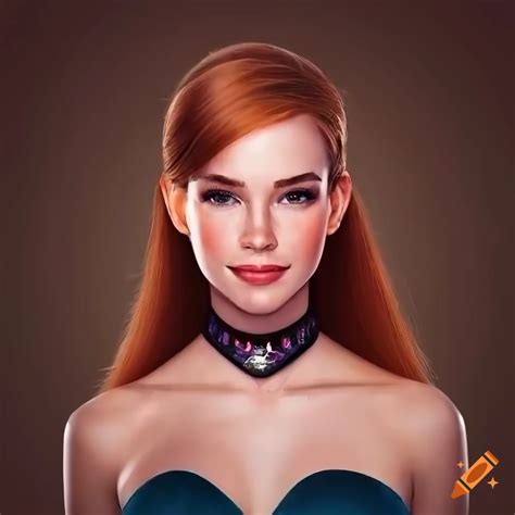 Portrait Of A Beautiful Redhead Woman With A Smile