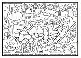 Coloring Graffiti Pages Adults Popular sketch template