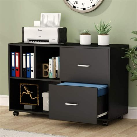 tribesigns  drawer lateral file cabinets letter size large mobile filing cabinet printer stand