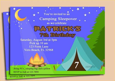 camping invitations templates   camping tent invitation template