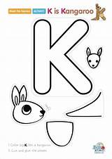 Preschool Kangaroo Letters Badanamu Pintrest Koala Tracing sketch template