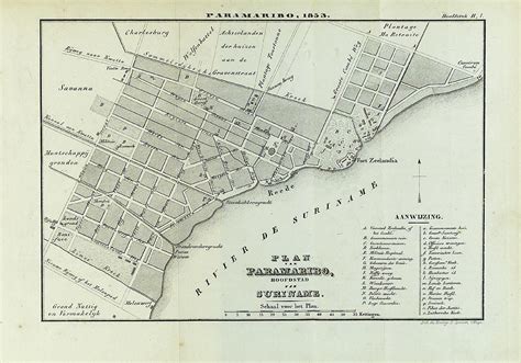 plan van paramaribo hoofdstad van suriname  plattegrond kaarten geschiedenis