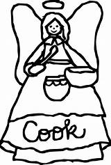 Angel Coloring Cooking Wecoloringpage Choose Board sketch template