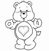 Coloring Bear Pages Care Bears Cute Teddy Polar Heart Easy Printable Build Family Pooh Simple Baby Cartoons Colouring Grumpy Little sketch template