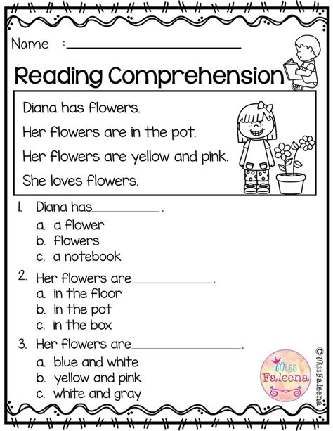 printable reading worksheets  preschool reading comprehension