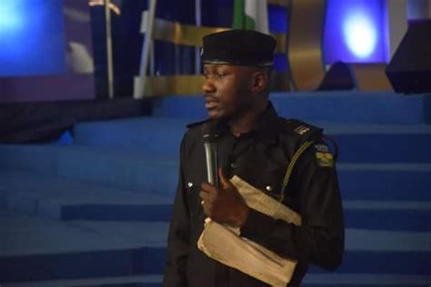 apostle johnson suleman dresses in nigerian police uniform to deliver sunday service sermon