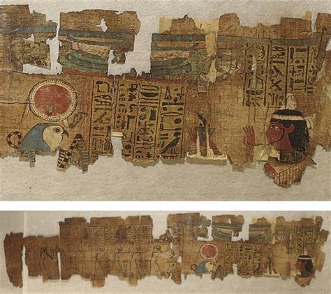 An Egyptian Painted Papyrus Fragment Third Intermediate