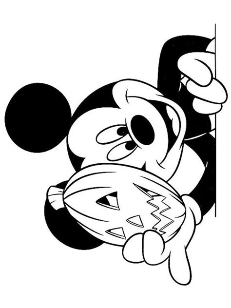 colouring page mickey mouse halloween coloringpageca