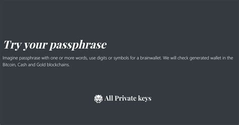 passphrase  brainwallet