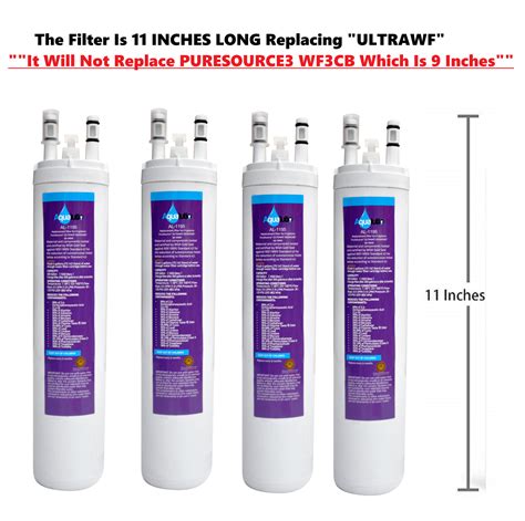 4 Pack Refrigerator Water Filter For Ultrawf Wf3cb Puresource 3