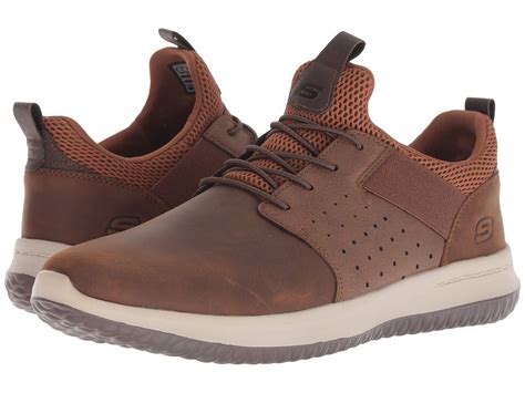 skechers delson axton in brown for men lyst