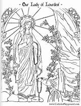 Lourdes Vierge Immaculate Bernadette Virgen Colorear Conception Kleurplaten Jungfrau Assomption Coloriages Rosary Liebe Volwassenen Maagd Tempel Lieve Genevieve Ausmalen Crayons sketch template